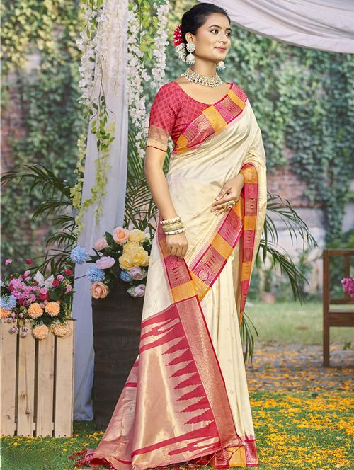 women self design bordered saree with blouse - 21671047 - Very Small Image - 1