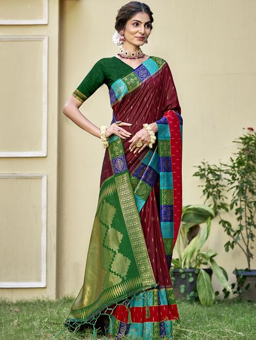 women self design bordered saree with blouse - 21671054 - Very Small Image - 1