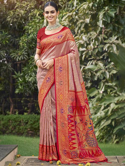 women self design banarasi saree with blouse - 21671093 - Very Small Image - 1