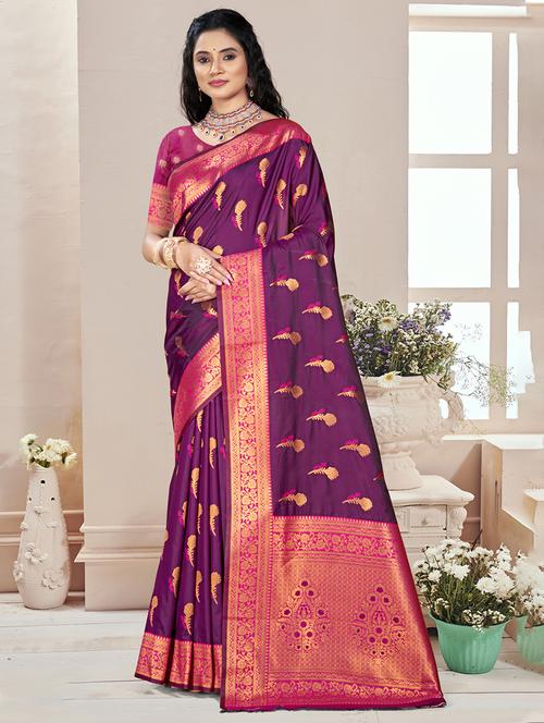 women self design bordered saree with blouse - 21671181 - Very Small Image - 1