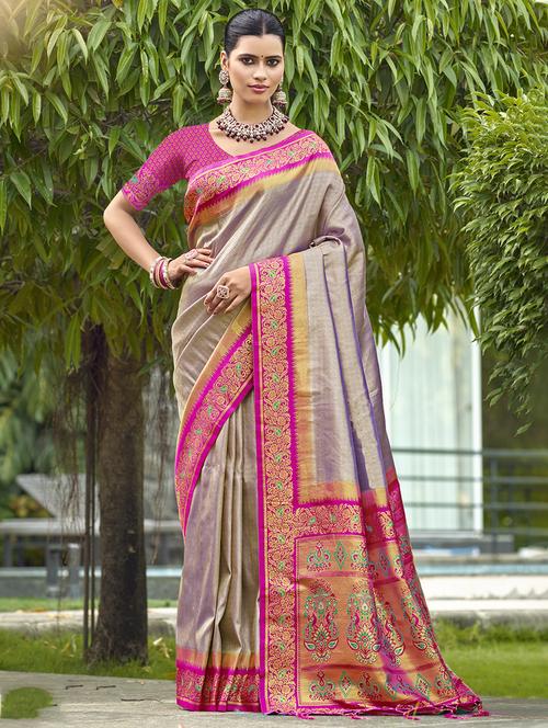 women self design paithani saree with blouse - 21671231 - Very Small Image - 1