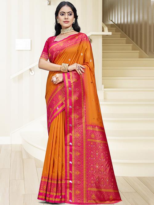 women self design bordered saree with blouse - 21671273 - Very Small Image - 1