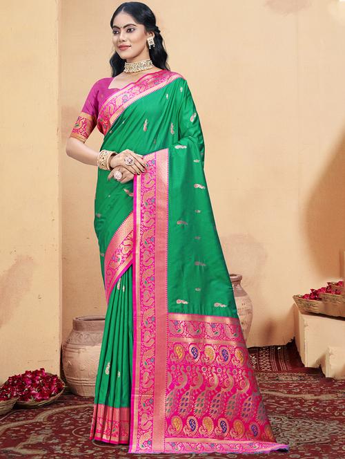 women self design bordered saree with blouse - 21671302 - Very Small Image - 1