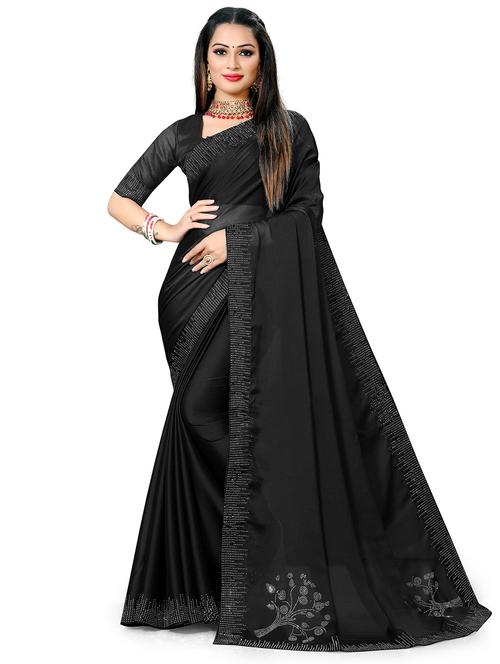 women solid with work embellished saree - 21671436 - Very Small Image - 1