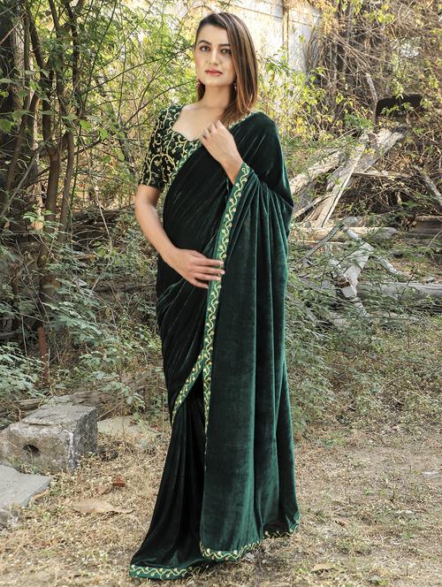 women solid plain saree - 21671515 - Very Small Image - 1