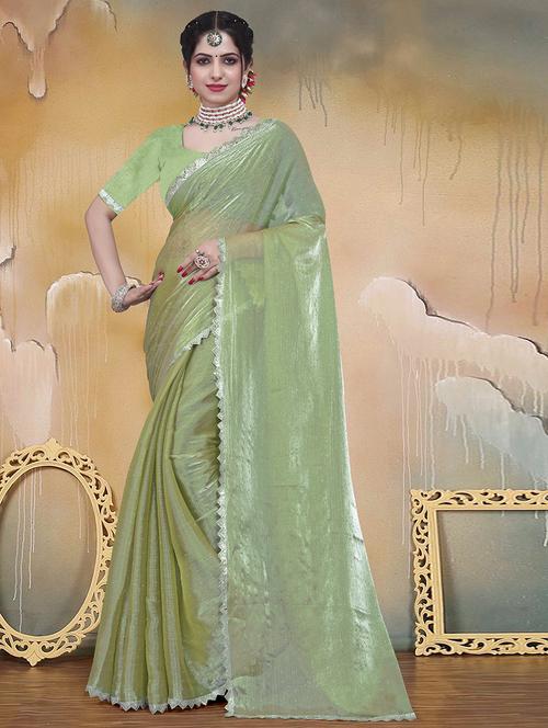 women solid with work embellished saree - 21671660 - Very Small Image - 1