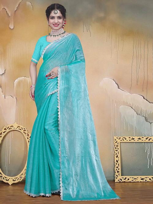 women solid with work embellished saree - 21671664 - Very Small Image - 1