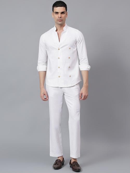 men solid shirt & trouser co-ord set - 21672407 - Very Small Image - 1