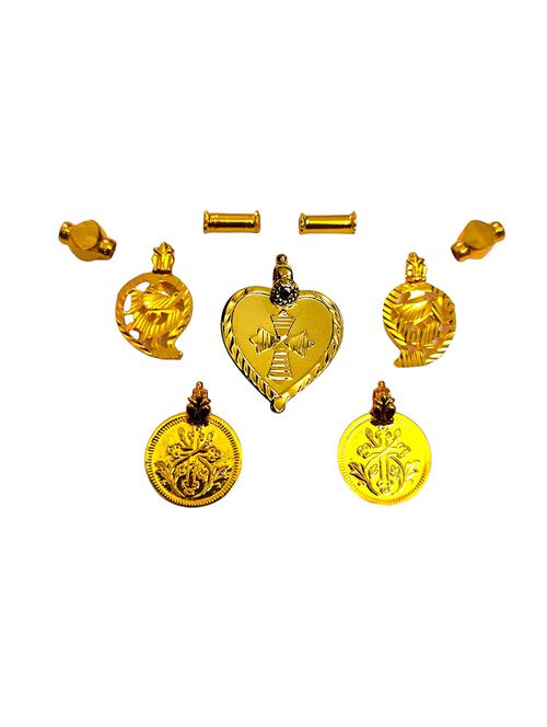 elegant gold toned pendant set for mangalsutra customization - 21672423 - Very Small Image - 1