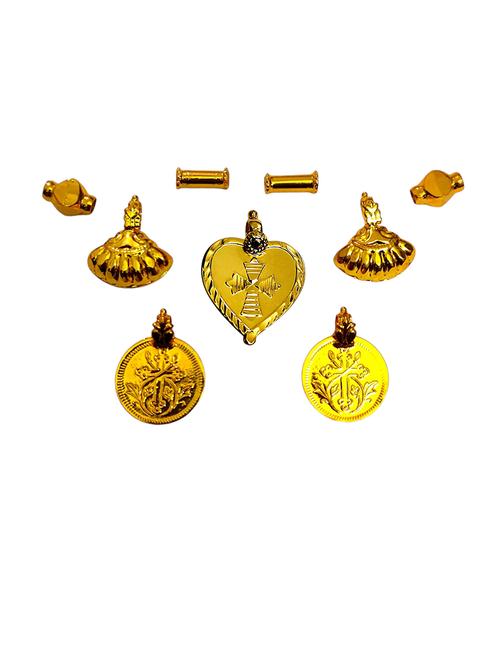 elegant gold toned pendant set for mangalsutra customization - 21672424 - Very Small Image - 1