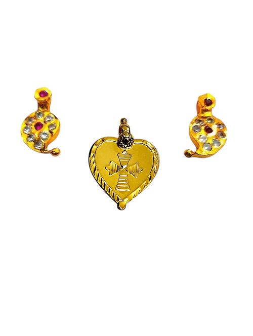 elegant gold toned pendant set for mangalsutra customization - 21672433 - Very Small Image - 1