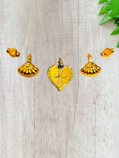elegant gold toned pendant set for mangalsutra customization - 21672437 - Very Small Image - 1