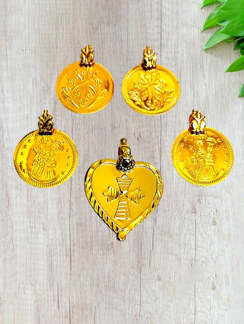 elegant gold toned pendant set for mangalsutra customization - 21672442 - Very Small Image - 1