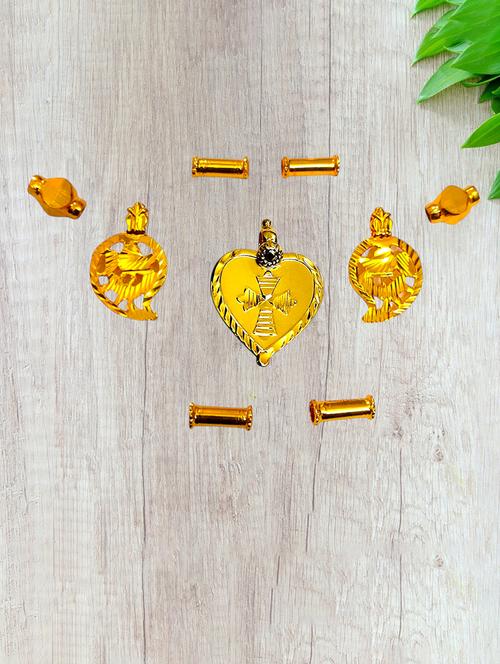 elegant gold toned pendant set for mangalsutra customization - 21672444 - Very Small Image - 1