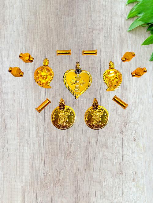 elegant gold toned pendant set for mangalsutra customization - 21672451 - Very Small Image - 1