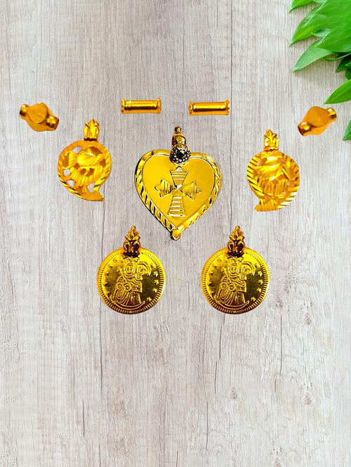 elegant gold toned pendant set for mangalsutra customization - 21672452 - Very Small Image - 1
