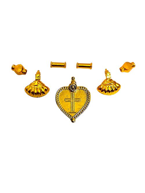 elegant gold toned pendant set for mangalsutra customization - 21672460 - Very Small Image - 1