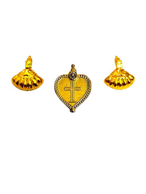 elegant gold toned pendant set for mangalsutra customization - 21672463 - Very Small Image - 1