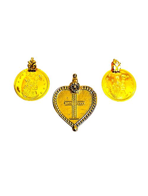elegant gold toned pendant set for mangalsutra customization - 21672467 - Very Small Image - 1