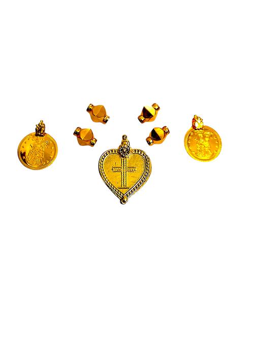 elegant gold toned pendant set for mangalsutra customization - 21672472 - Very Small Image - 1