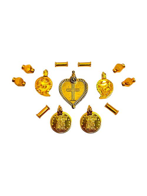 elegant gold toned pendant set for mangalsutra customization - 21672475 - Very Small Image - 1
