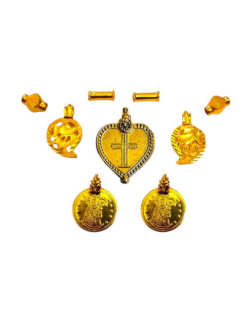 elegant gold toned pendant set for mangalsutra customization - 21672476 - Very Small Image - 1