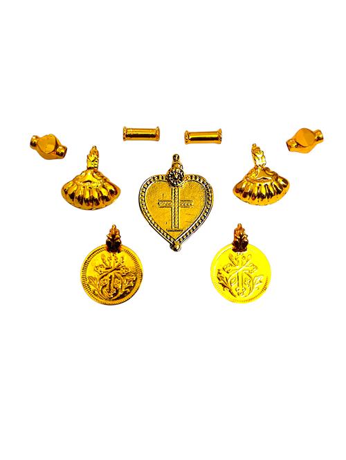 elegant gold toned pendant set for mangalsutra customization - 21672477 - Very Small Image - 1