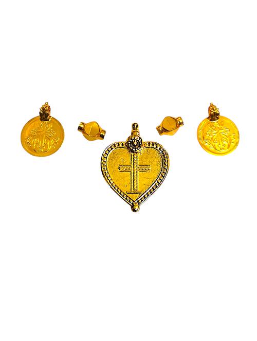 gold plated traditional necklace for women with elegant pendant - 21672479 - Very Small Image - 1