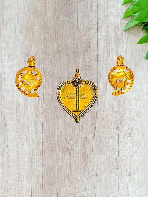 elegant gold toned pendant set for mangalsutra customization - 21672488 - Very Small Image - 1
