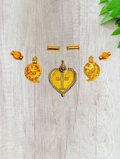 elegant gold toned pendant set for mangalsutra customization - 21672491 - Very Small Image - 1