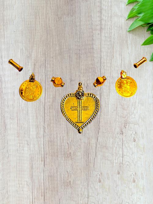 elegant gold toned pendant set for mangalsutra customization - 21672497 - Very Small Image - 1