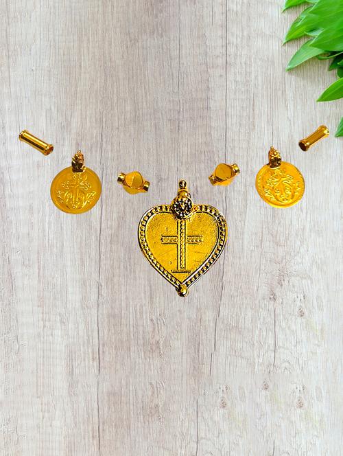 elegant gold toned pendant set for mangalsutra customization - 21672498 - Very Small Image - 1