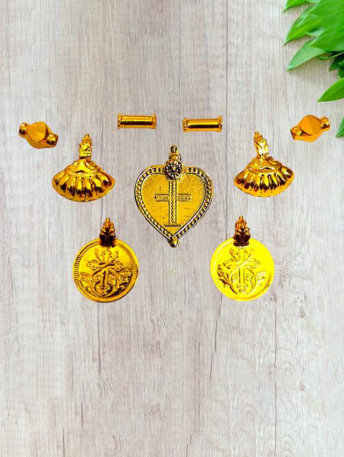 elegant gold toned pendant set for mangalsutra customization - 21672503 - Very Small Image - 1