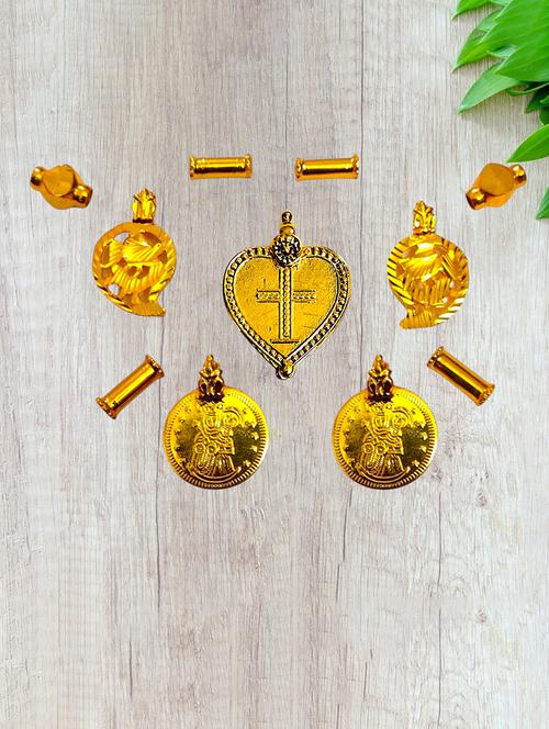 elegant gold toned pendant set for mangalsutra customization - 21672506 - Very Small Image - 1