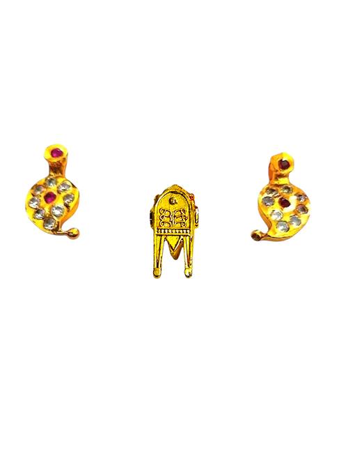elegant gold toned pendant set for mangalsutra customization - 21672523 - Very Small Image - 1