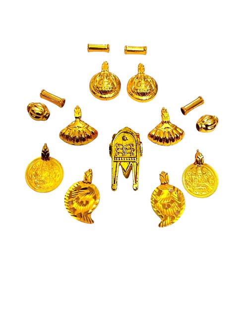 elegant gold toned pendant set for mangalsutra customization - 21672525 - Very Small Image - 1