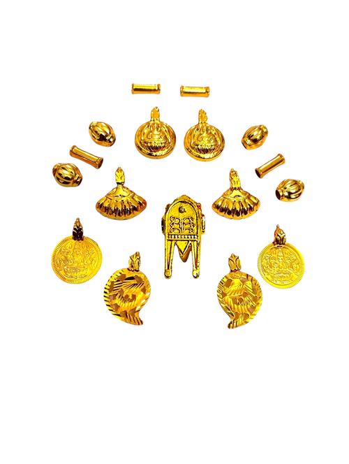 elegant gold toned pendant set for mangalsutra customization - 21672553 - Very Small Image - 1