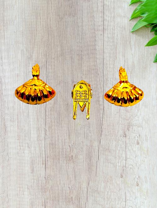 elegant gold toned pendant set for mangalsutra customization - 21672596 - Very Small Image - 1