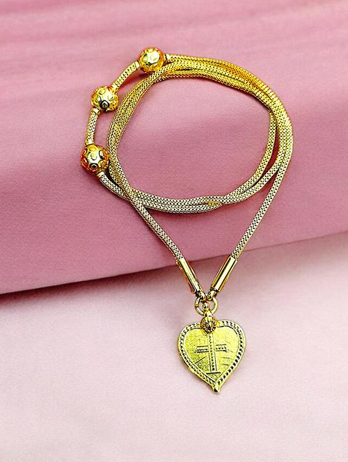 gold plated traditional necklace for women with elegant pendant - 21672610 - Very Small Image - 1