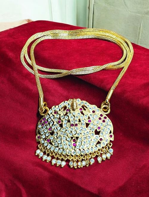 elegant gold toned pendant set for mangalsutra customization - 21672622 - Very Small Image - 1