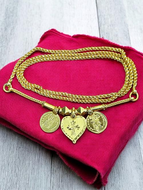 gold plated traditional necklace for women with elegant pendant - 21672642 - Very Small Image - 1