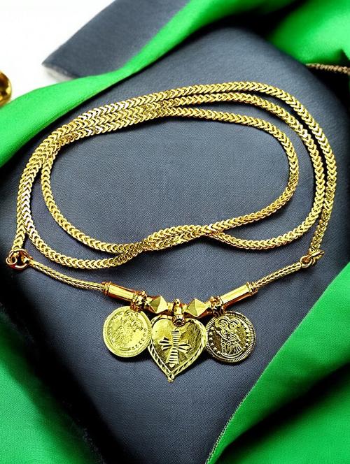 gold plated traditional necklace for women with elegant pendant - 21672661 - Very Small Image - 1