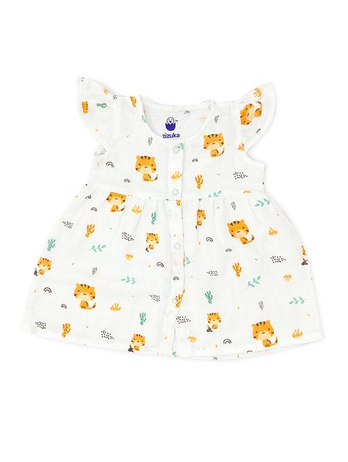 girls printed round neck frock - 21672818 - Very Small Image - 1