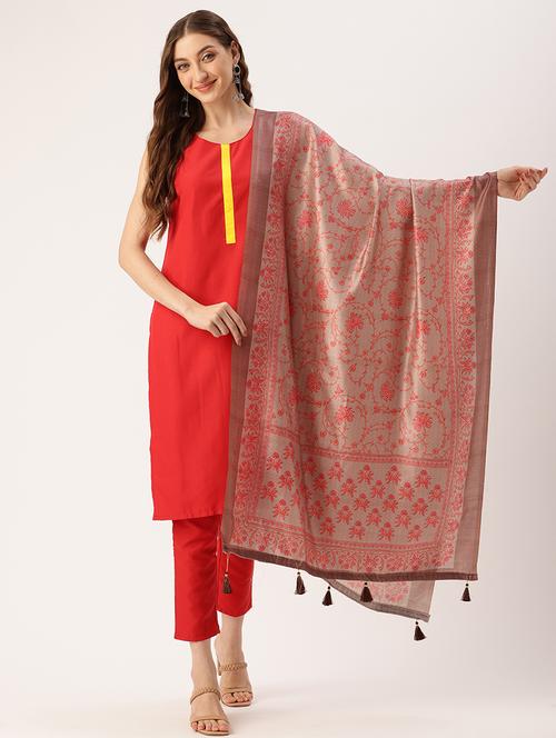 women beige self design dupatta - 21672883 - Very Small Image - 1