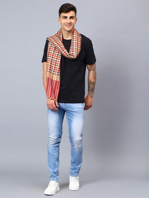men elegant checkered shawl - 21673202 - Very Small Image - 1