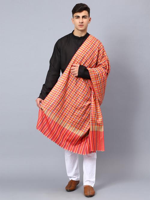 men elegant checkered shawl - 21673203 - Very Small Image - 1