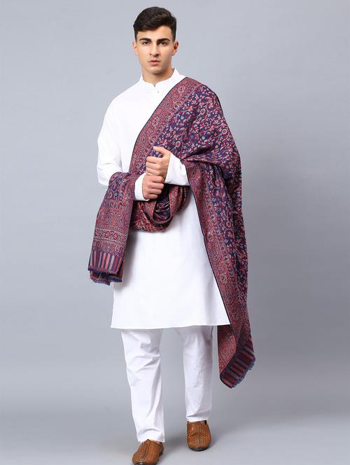 men elegant self design shawl - 21673213 - Very Small Image - 1