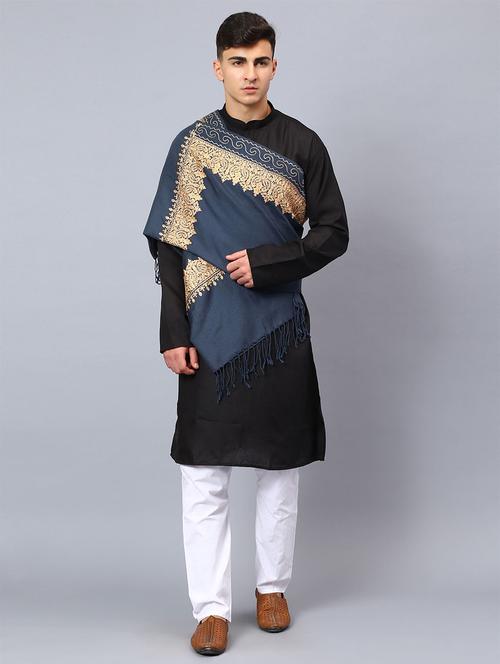 grey wool blend shawl - 21673225 - Very Small Image - 1