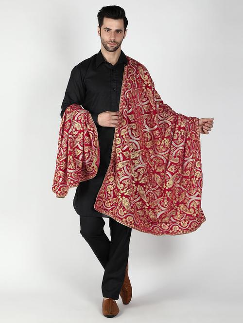men elegant self design shawl - 21673272 - Very Small Image - 1
