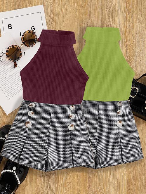 girls pack of 2 shorts & top set - 21674083 - Very Small Image - 1